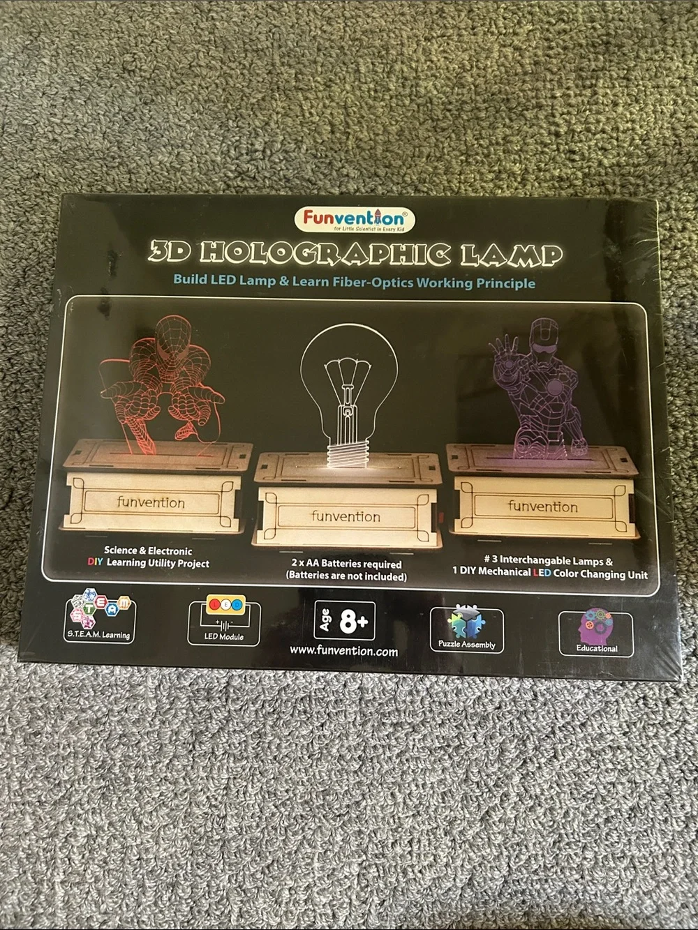 3D Holographic Lamp Kit - Black Box with LED Color Changing Unit